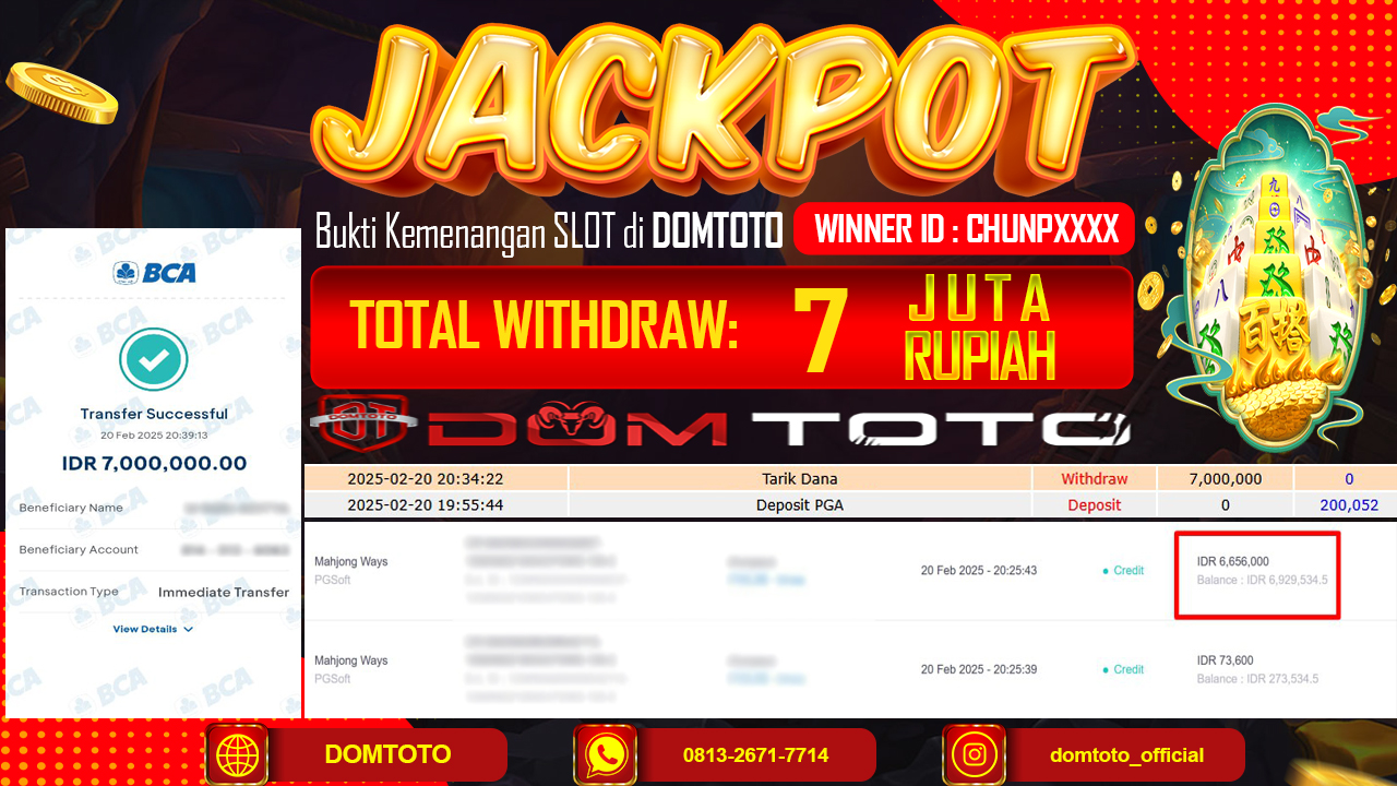 JACKPOT SLOT MAHJONG WAYS 20 FEBRUARI 2025